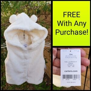NEW baby  CARTER'S 12 months hooded vest jacket